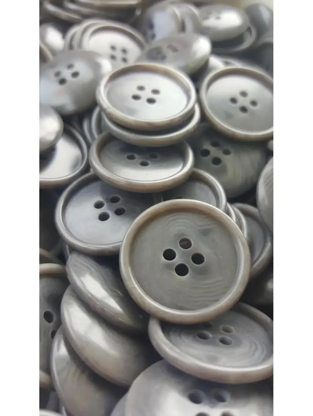 Grey Buttons, 4 Hole Sewing/Crafts Buttons 20mm - 24 Pieces (46)